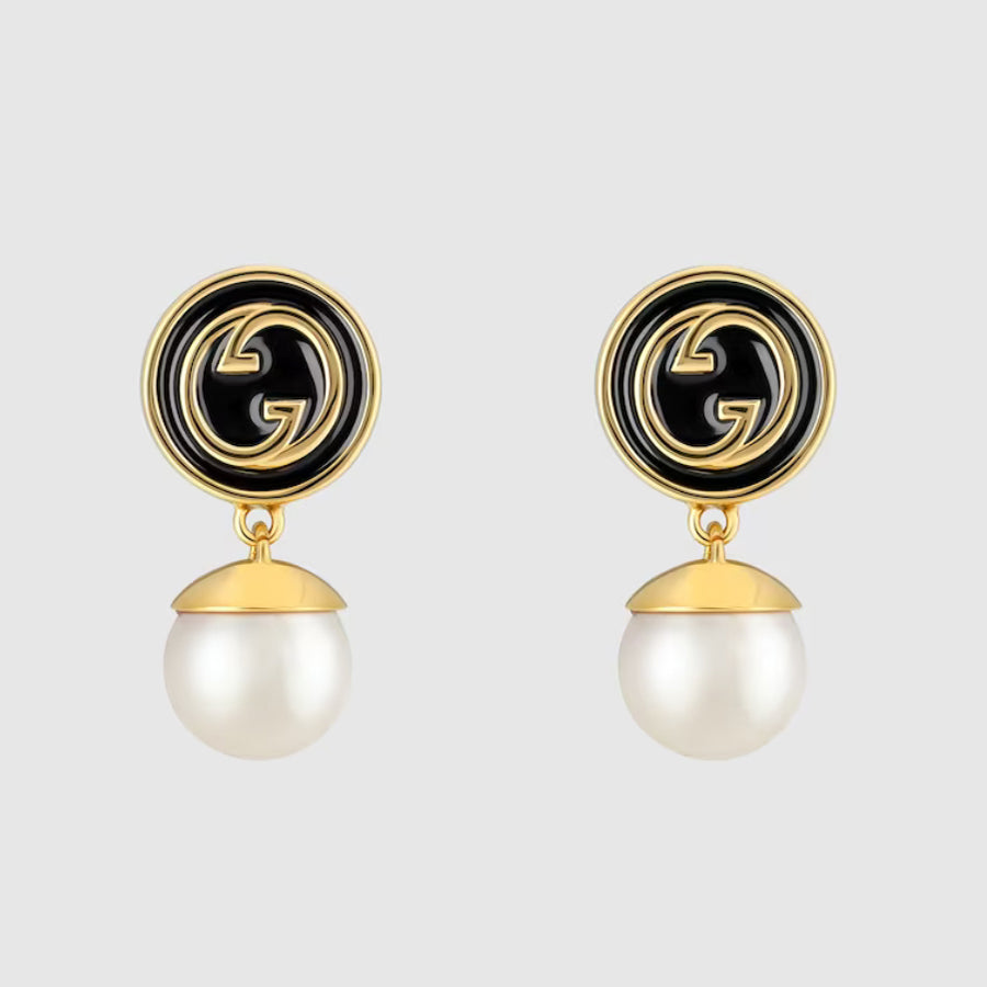 Gucci Double Blondie Pendant 18K Gold Earrings product image 1, provided for visual reference and product detail review
