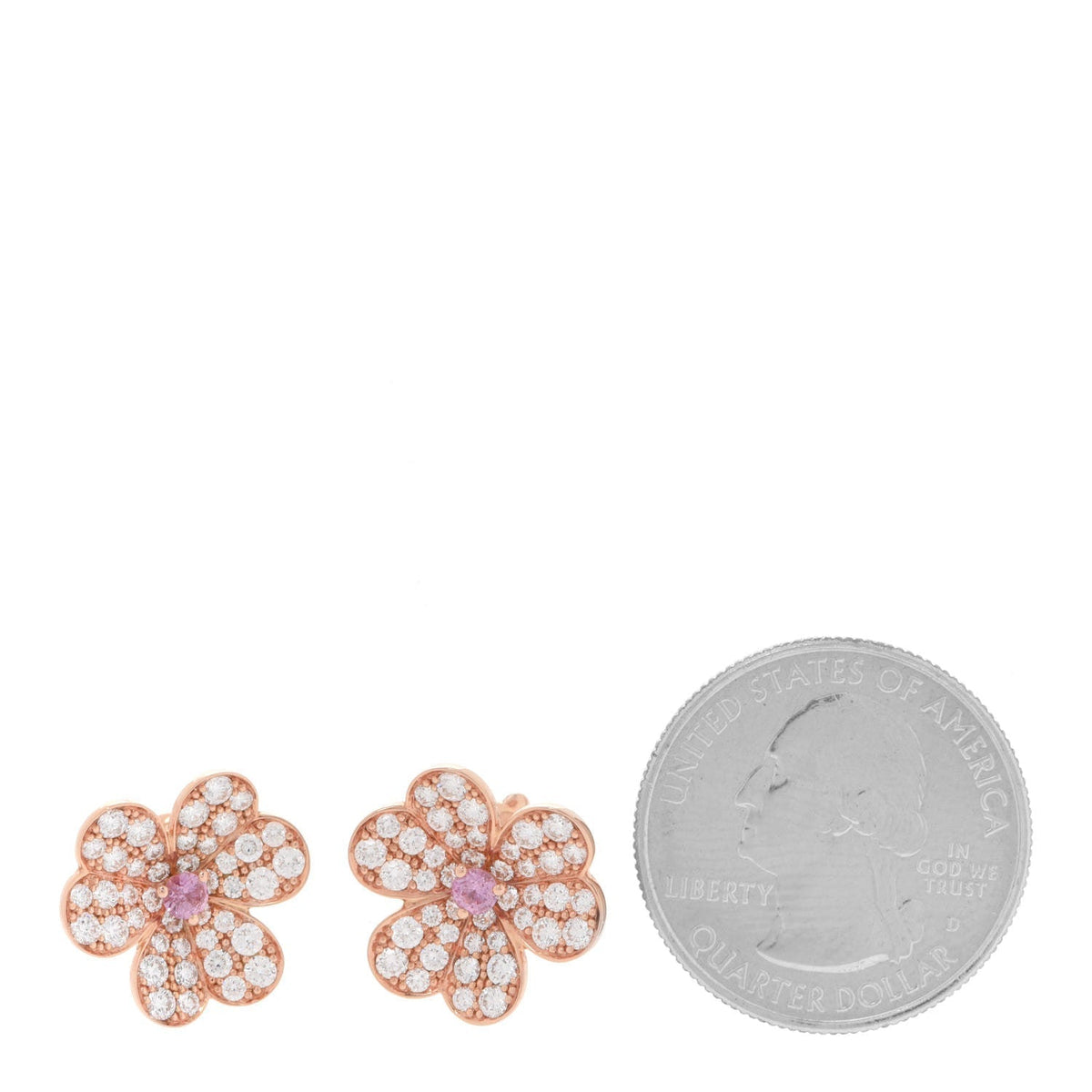 Frivole Pink Sapphire 18K Gold Earrings product image 3, provided for visual reference and product detail review