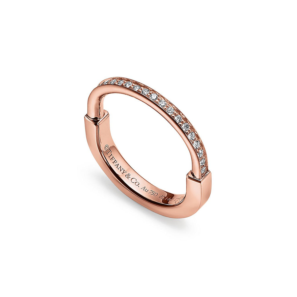 Tiffany Lock Diamonds 18K Rose Gold Ring product image 3, provided for visual reference and product detail review