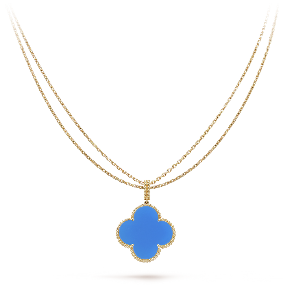 Magic Alhambra Agate Clover 18K Gold Necklace product image 4, provided for visual reference and product detail review