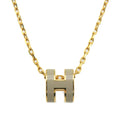 Hermes Mini Pop Grey 18K Gold Necklace product image 1, provided for visual reference and product detail review