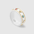 Gucci Double Icon With Gemstones White Zirconia 18K Gold Ring product image 1, provided for visual reference and product