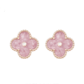 Pink Diamond Clover Earrings product image 1, provided for visual reference and product detail review