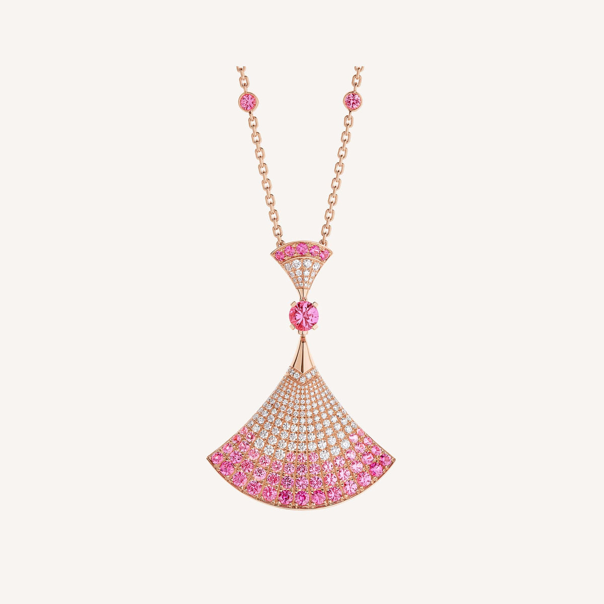 Bvlgari DIVAS' DREAM Pink Diamonds 18K Gold Necklace product image 1, provided for visual reference and product detail review