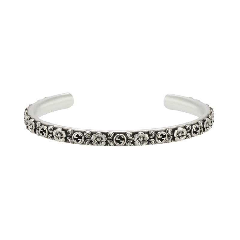 Double Gucci Interlocking Gucci Cuff With Flowers Bracelet product image 1, provided for visual reference and product detail