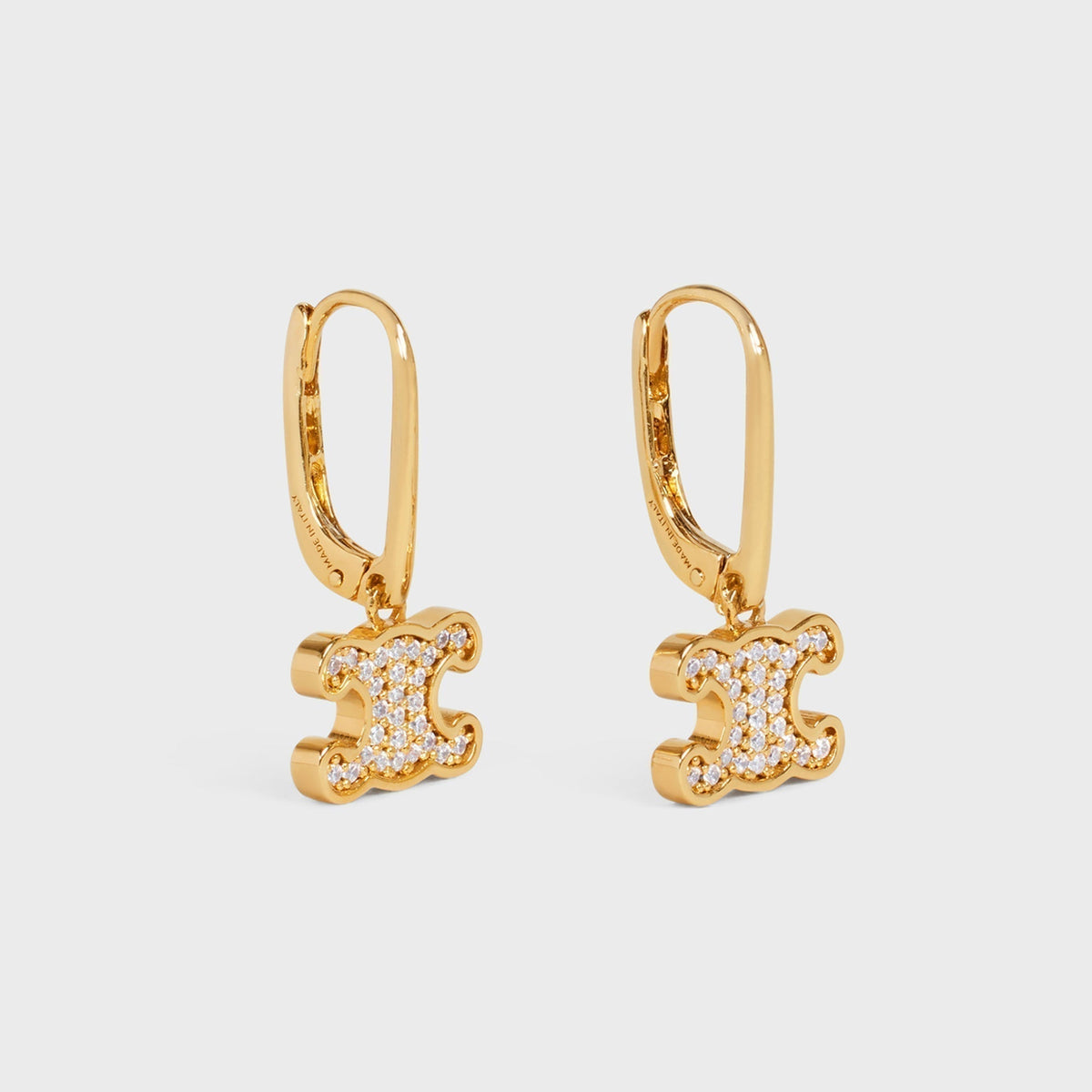 Celine Rhinestone 18K Gold Earrings product image 3, provided for visual reference and product detail review