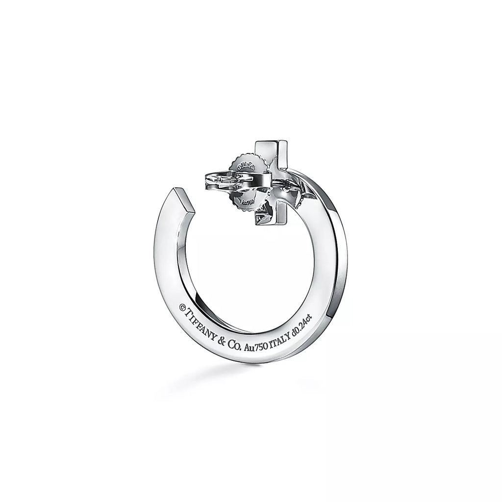 Tiffany T1 Open Hoop 18K White Gold Earrings product image 8, provided for visual reference and product detail review