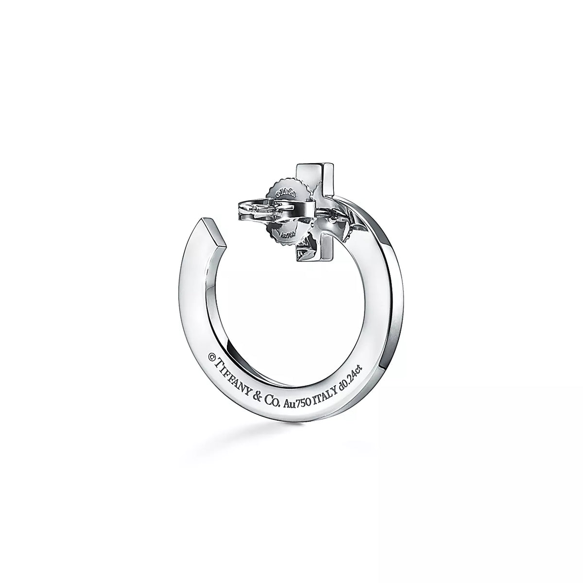 Tiffany T1 Open Hoop 18K White Gold Earrings product image 8, provided for visual reference and product detail review