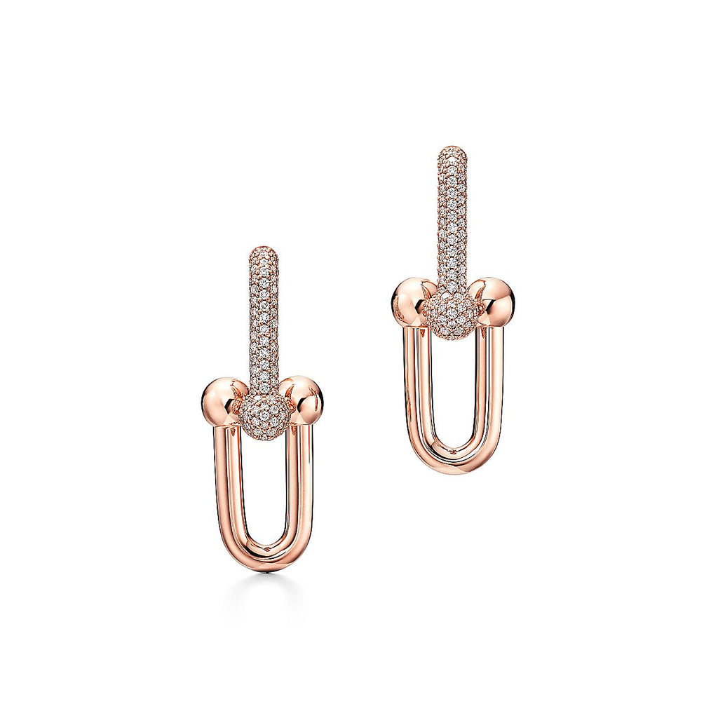 Tiffany HardWear Large Link Diamonds 18K Gold Earrings product image 1, provided for visual reference and product detail