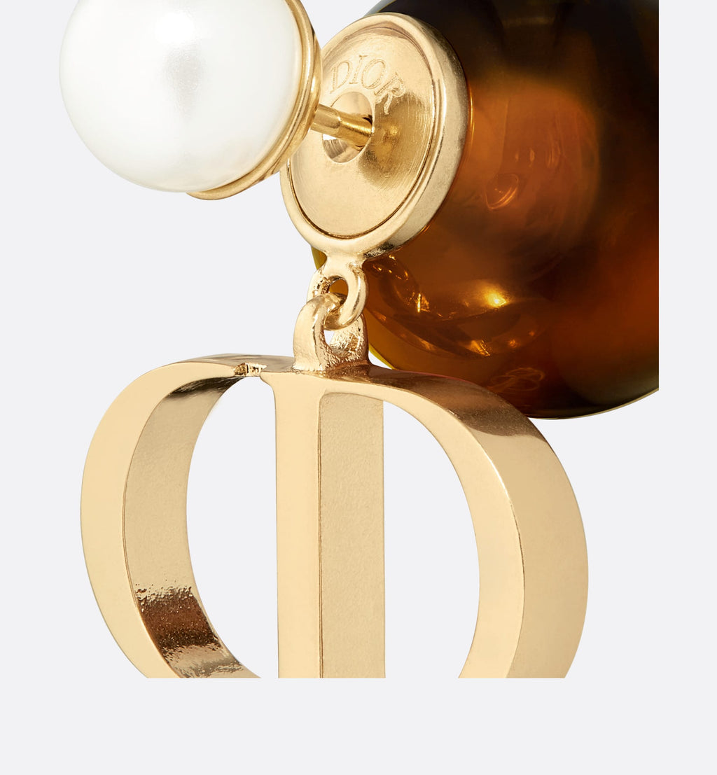 Dior Tribales Brown Resin Pearls 18K Gold Earrings product image 4, provided for visual reference and product detail review