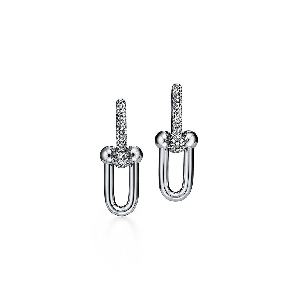 Tiffany HardWear Large Link Diamonds 18K Gold Earrings product image 5, provided for visual reference and product detail