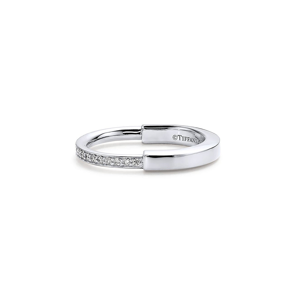Tiffany Lock Diamonds 18K White Gold Ring product image 4, provided for visual reference and product detail review