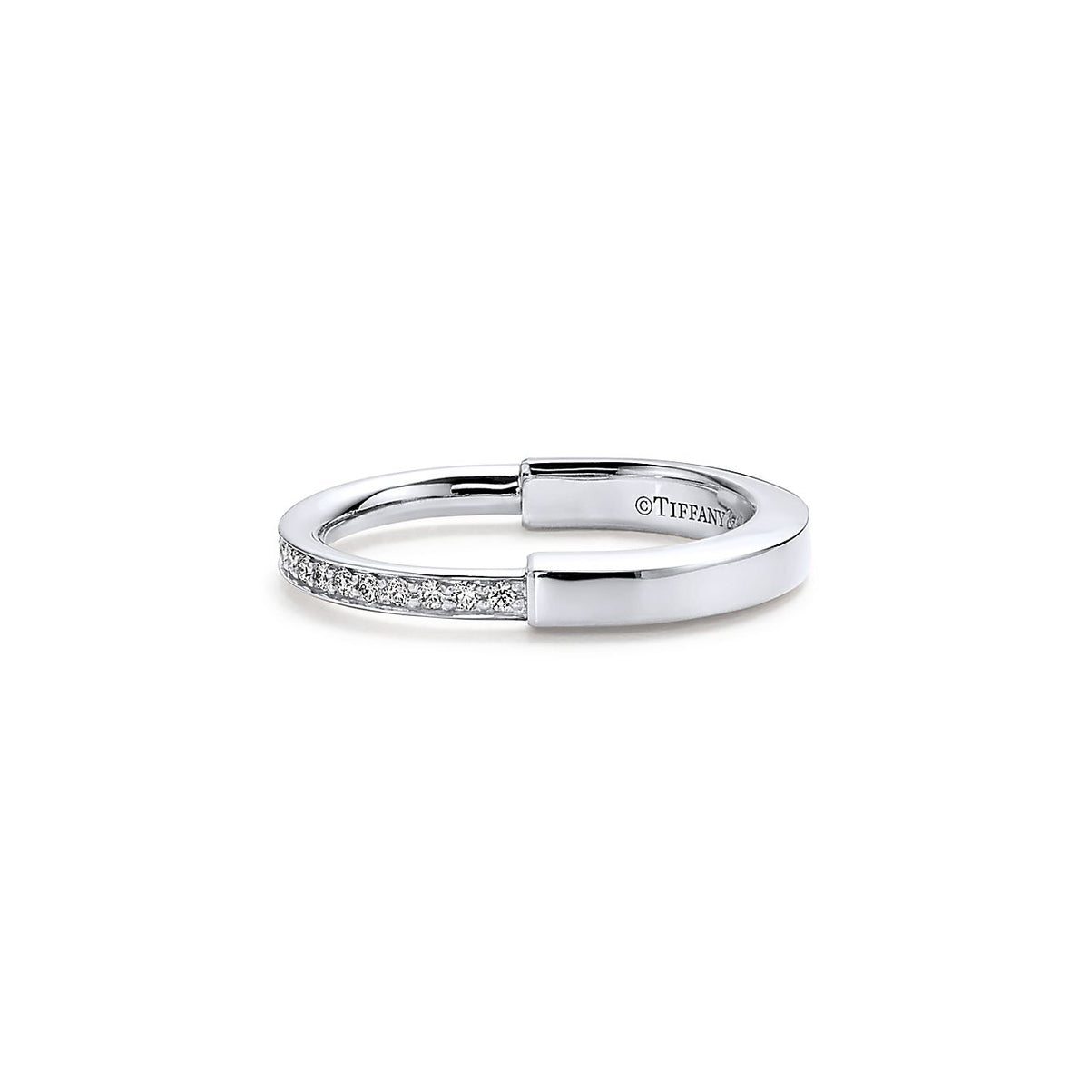 Tiffany Lock Diamonds 18K White Gold Ring product image 4, provided for visual reference and product detail review