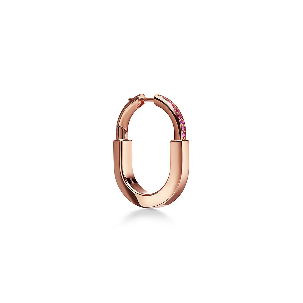 Tiffany Lock ROS ̈¦ Edition Medium 18K Gold Earrings product image 2, provided for visual reference and product detail review
