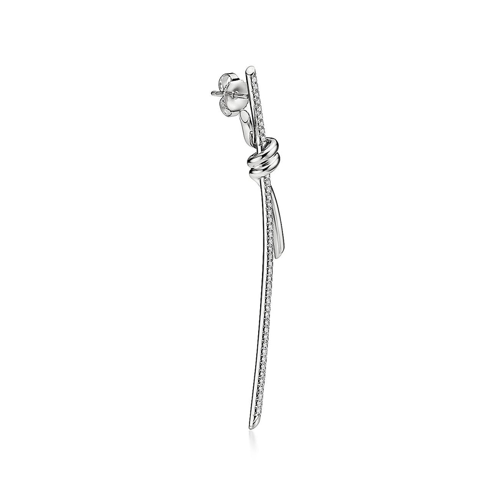 Tiffany Knot Drop Diamonds 18K Gold Earrings product image 5, provided for visual reference and product detail review