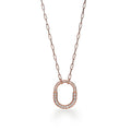 Tiffany Lock Pendant Pave Diamonds 18K Gold Necklace product image 1, provided for visual reference and product detail review