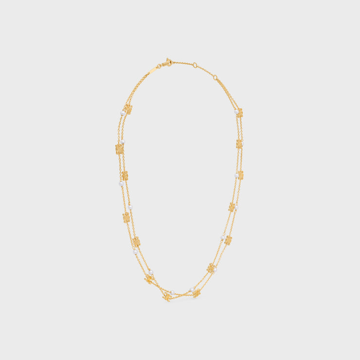Celine Pearl Double 18K Gold Necklace product image 6, provided for visual reference and product detail review