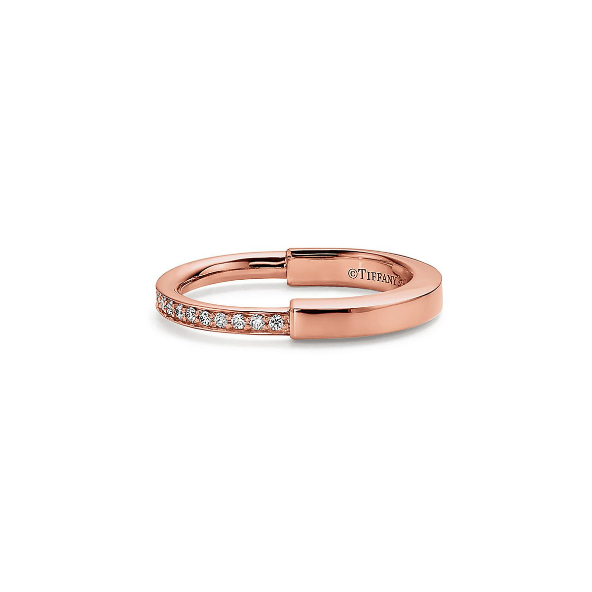 Tiffany Lock Diamonds 18K Rose Gold Ring product image 4, provided for visual reference and product detail review