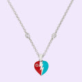 Double Gucci Interlocking Gucci Heart Lightning Charm Necklace product image 1, provided for visual reference and product