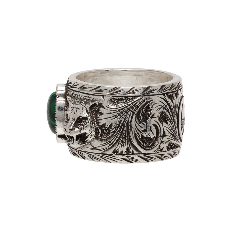 Double Gucci Feline Garden Green Ring product image 6, provided for visual reference and product detail review