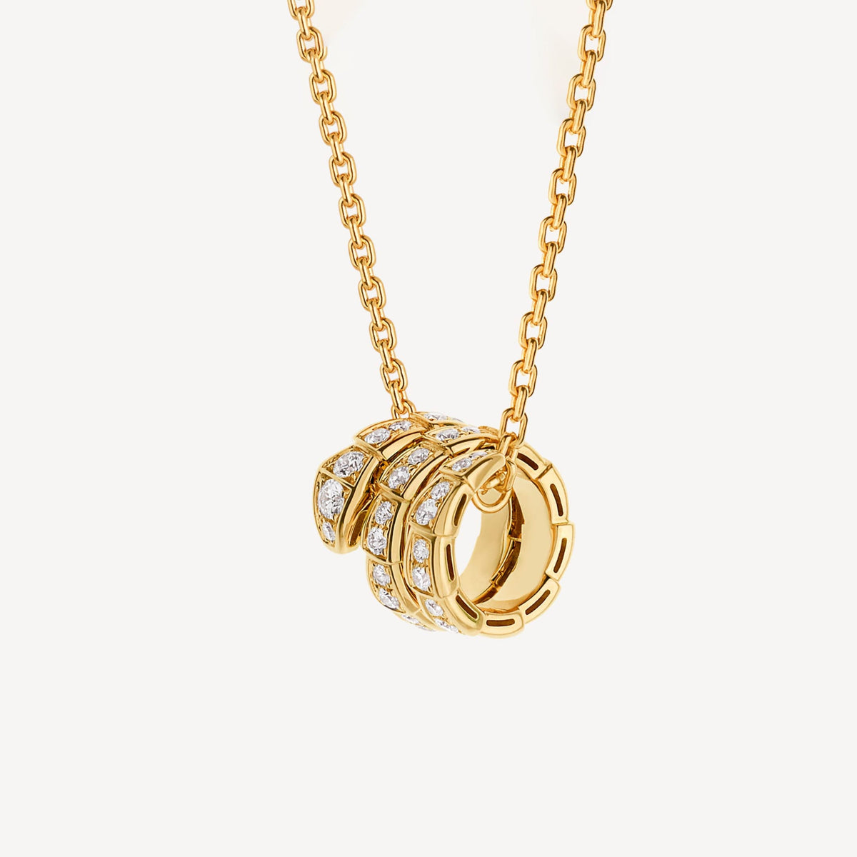 Bvlgari Serpenti Viper Pave Diamonds 18K Gold Necklace product image 1, provided for visual reference and product detail