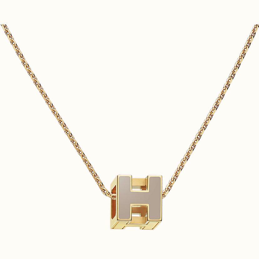 Hermes Cage D'H Grey 18K Gold Necklace product image 2, provided for visual reference and product detail review