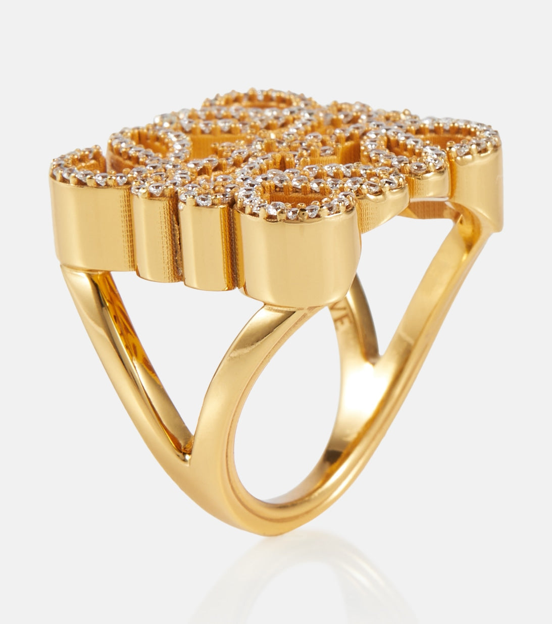 LOEWE Anagram Crystals 18K Gold Ring product image 3, provided for visual reference and product detail review