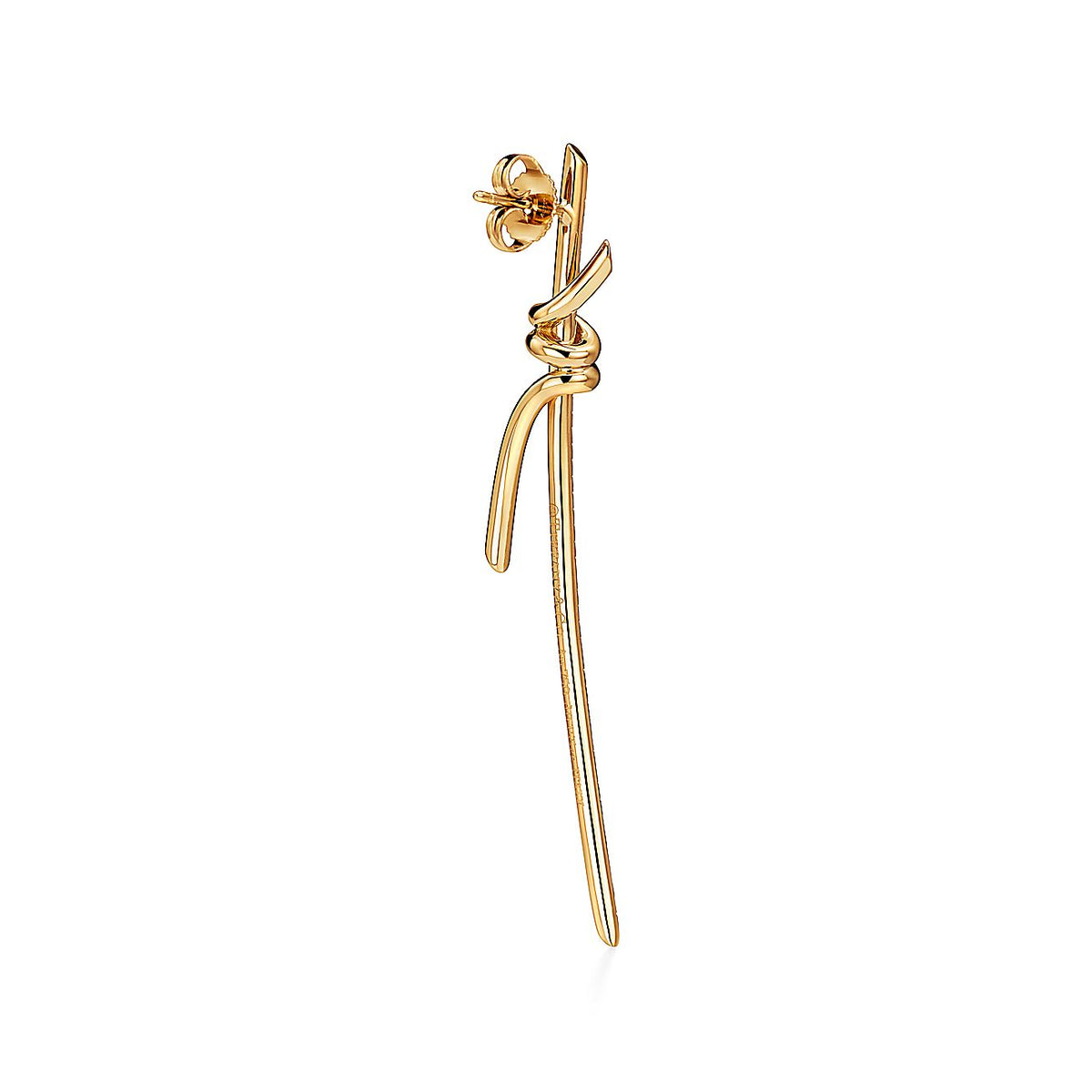 Tiffany Knot Drop Diamonds 18K Gold Earrings product image 4, provided for visual reference and product detail review