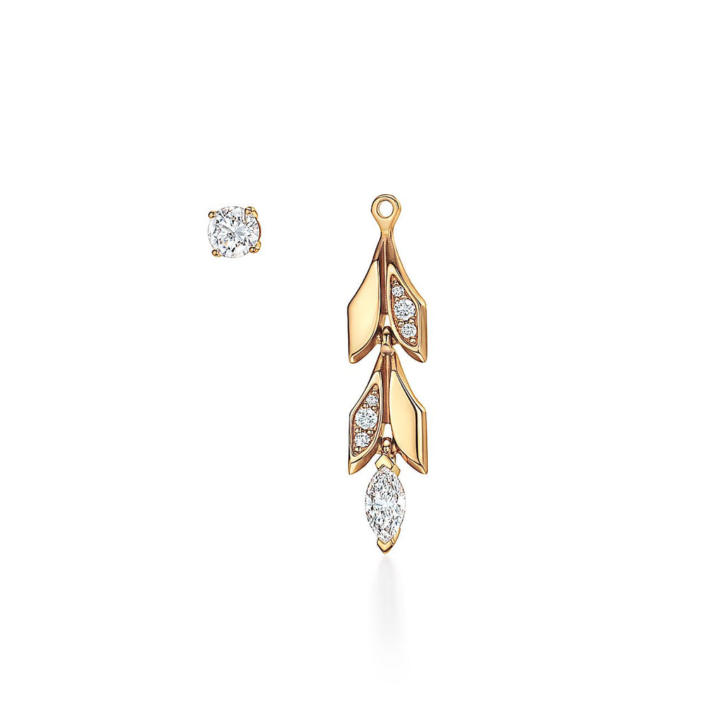 Tiffany Victoria Vine Convertible Drop 18K Gold Earrings product image 4, provided for visual reference and product detail