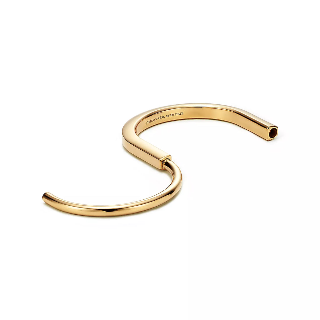 Tiffany Lock Bangle 18K Gold Bracelet product image 9, provided for visual reference and product detail review