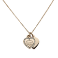 Tiffany Red Double Heart Diamond 18K Gold Necklace product image 1, provided for visual reference and product detail review