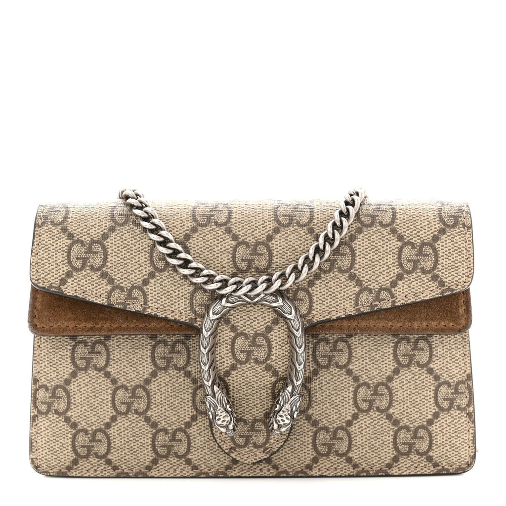 GG Supreme Monogram Super Mini Dionysus Shoulder Bag Taupe product image 1, provided for visual reference and product detail