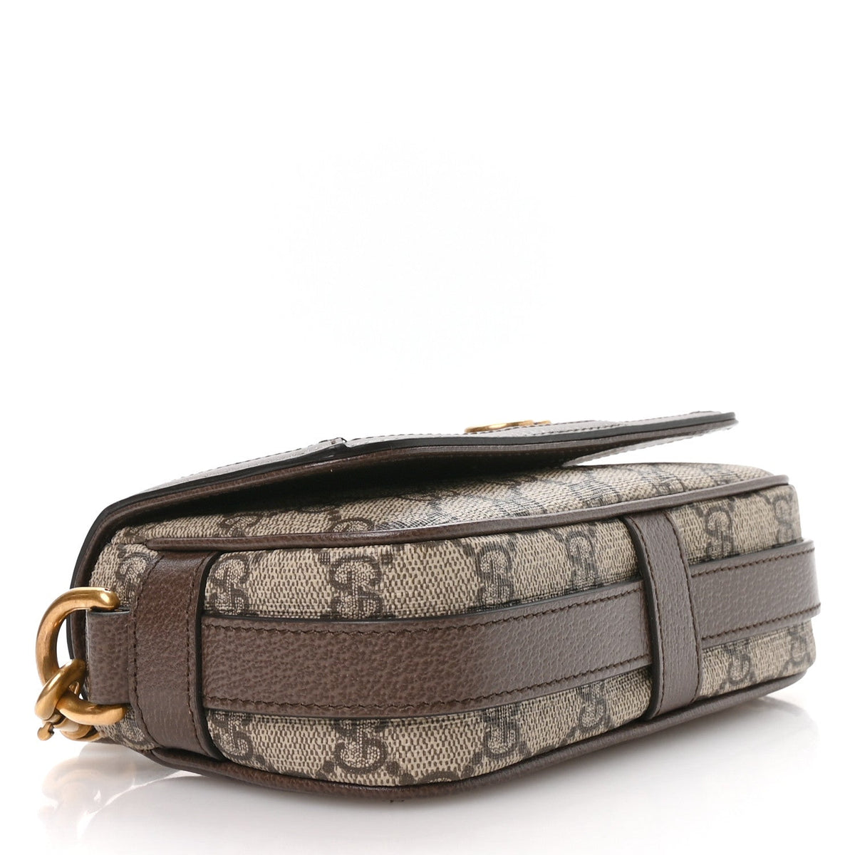 GG Supreme Monogram Web Mini Ophidia Flap Shoulder Bag Brown product image 4, provided for visual reference and product