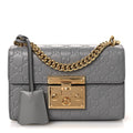 Guccissima Small Padlock Shoulder Bag Grey product image 1, provided for visual reference and product detail review