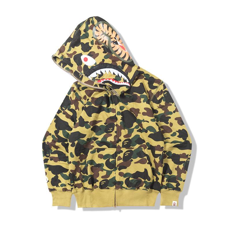 Bathing Ape Hoodie Autumn and Winter Shark Mouth Men and Women Casual Camouflage Thin Sweater Baggy Coat product image 4,
