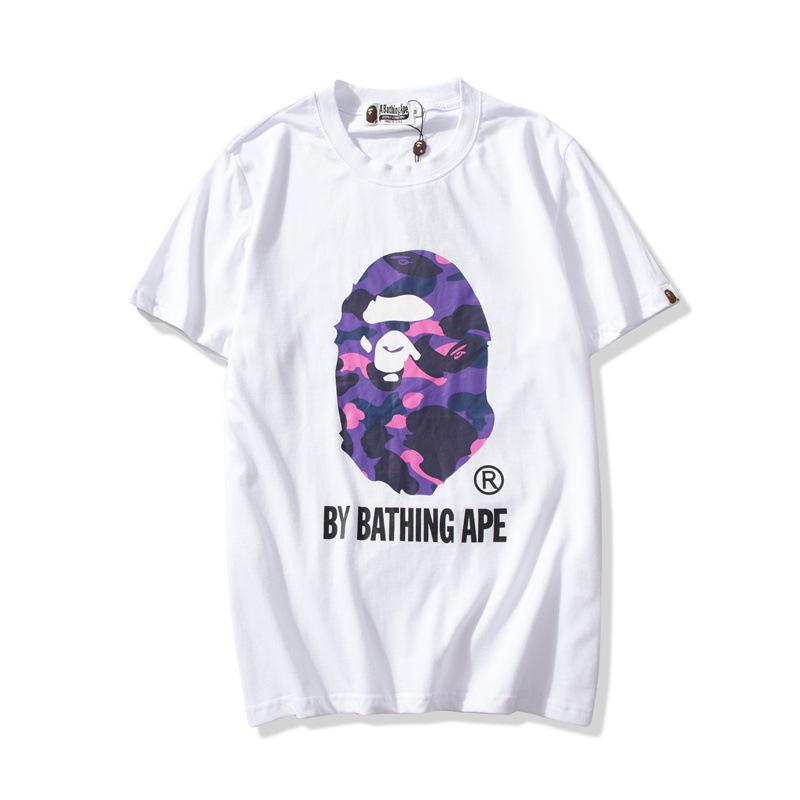 Bathing Ape T-Shirt Colorful Avatar Print Male and Female Couples Wear Youth Casual Top product image 2, provided for visual