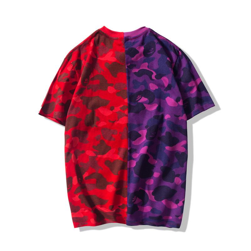 Bathing Ape T-Shirt Summer Camouflage Color Matching Short Sleeve T-shirt product image 4, provided for visual reference and