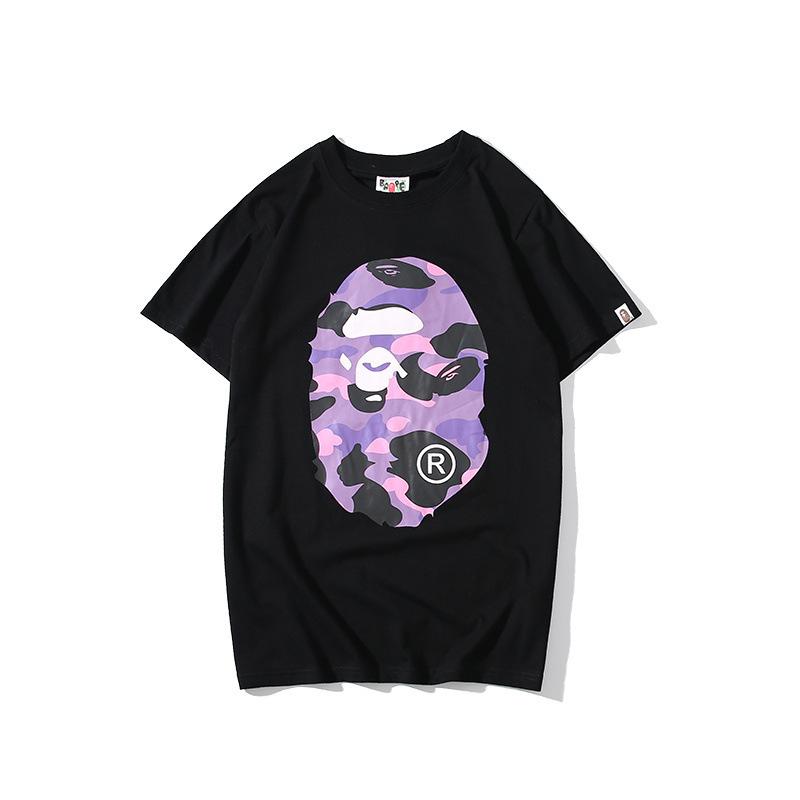 Bathing Ape T-Shirt Summer Purple Camouflage Print Casual Short Sleeve T-shirt product image 3, provided for visual