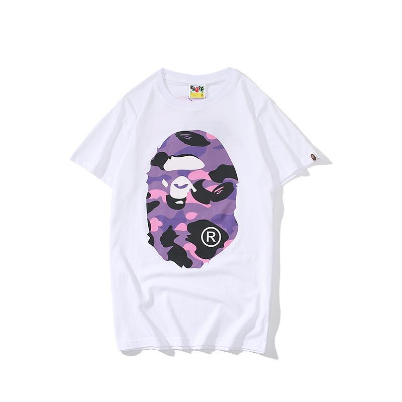 Bathing Ape T-Shirt Summer Purple Camouflage Print Casual Short Sleeve T-shirt product image 1, provided for visual