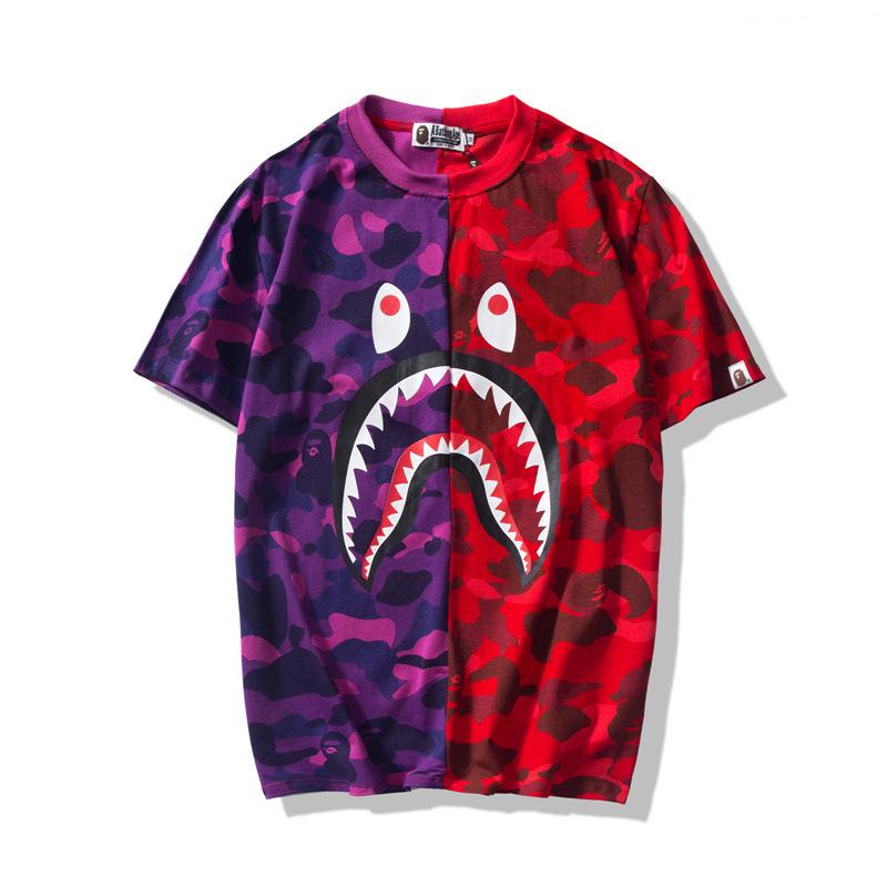 Bathing Ape T-Shirt Summer Camouflage Color Matching Short Sleeve T-shirt product image 3, provided for visual reference and