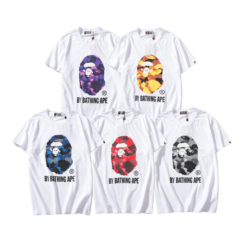 Bathing Ape T-Shirt Colorful Avatar Print Male and Female Couples Wear Youth Casual Top product image 4, provided for visual