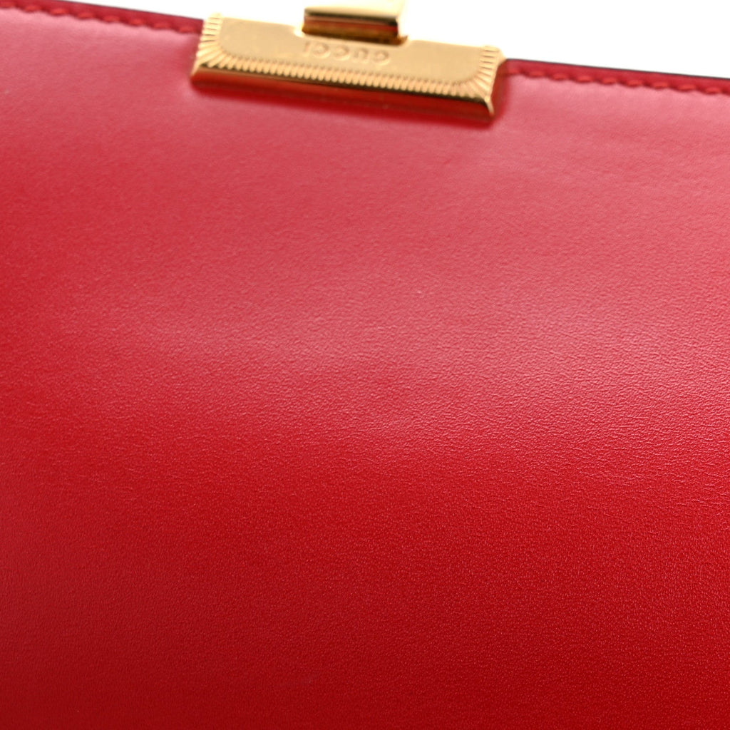 GG Supreme Monogram Moon Calfskin Padlock Continental Chain Wallet Beige Ebony Hibiscus Red New Rosette product image 12,