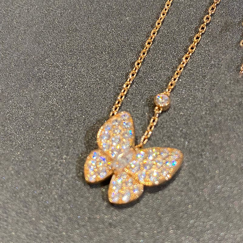 Two Butterfly 18K Gold Necklace product image 4, provided for visual reference and product detail review
