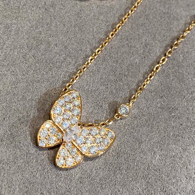 Two Butterfly 18K Gold Necklace product image 3, provided for visual reference and product detail review