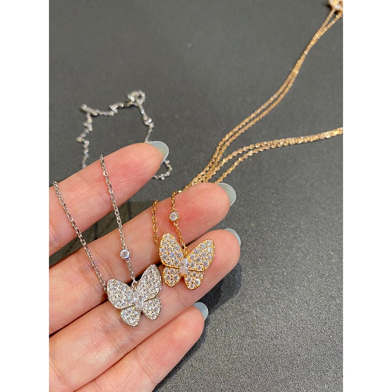 Two Butterfly 18K Gold Necklace product image 7, provided for visual reference and product detail review