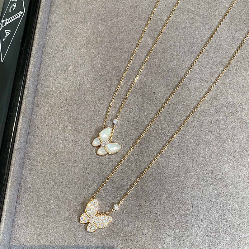 Two Butterfly 18K Gold Necklace product image 9, provided for visual reference and product detail review