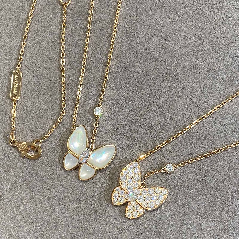 Two Butterfly 18K Gold Necklace product image 10, provided for visual reference and product detail review