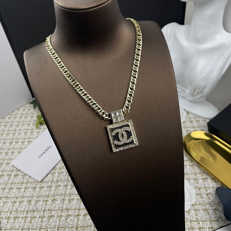 Chanel Metal & Diamond Pendant 18K Gold Necklace product image 3, provided for visual reference and product detail review