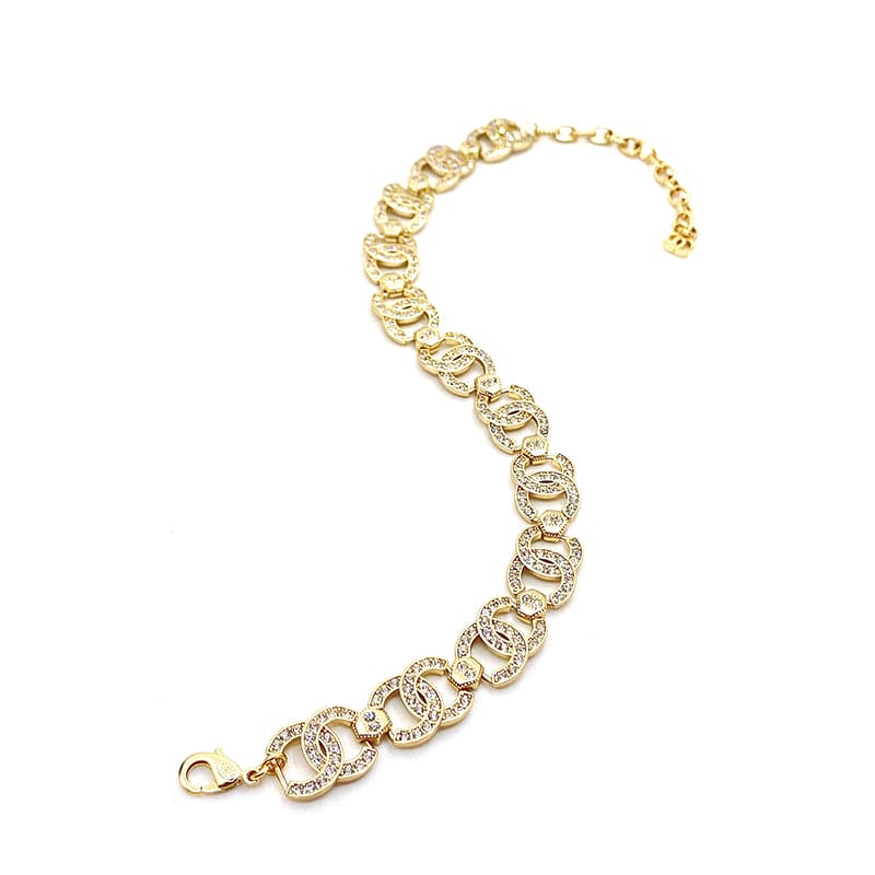 Chanel Rhinestone 2021 Interlocking Choker 18K Gold Necklace product image 5, provided for visual reference and product