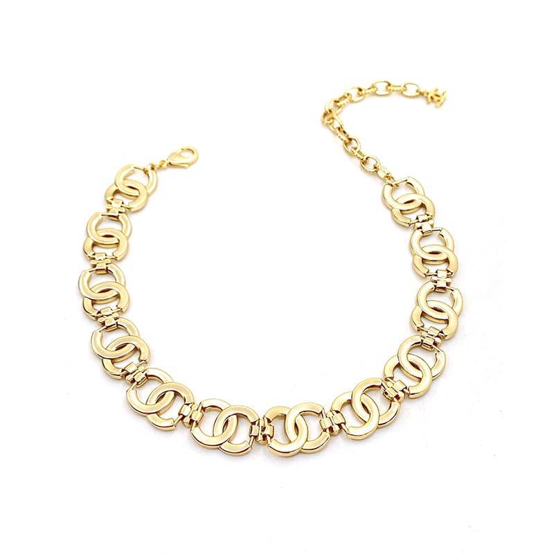 Chanel Rhinestone 2021 Interlocking Choker 18K Gold Necklace product image 4, provided for visual reference and product